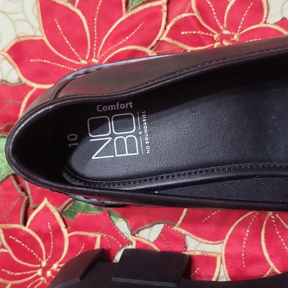 NOBO Black Loafers with Silver Chain Accent - Picture 2 of 5